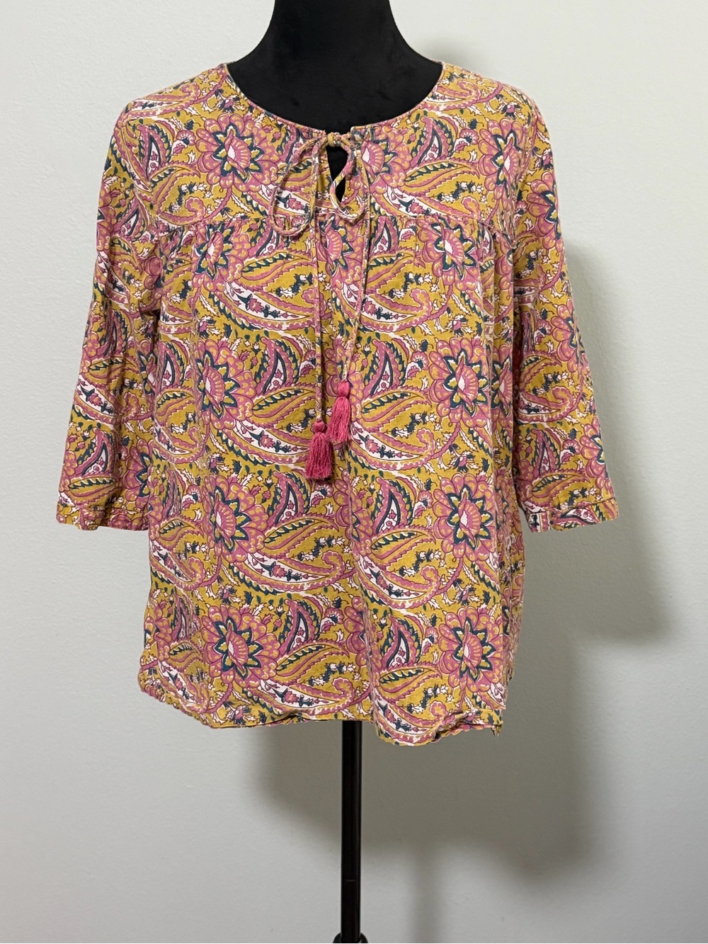 ALL ABOUT YOU Paisley Print Tie Neck Blouse - XL